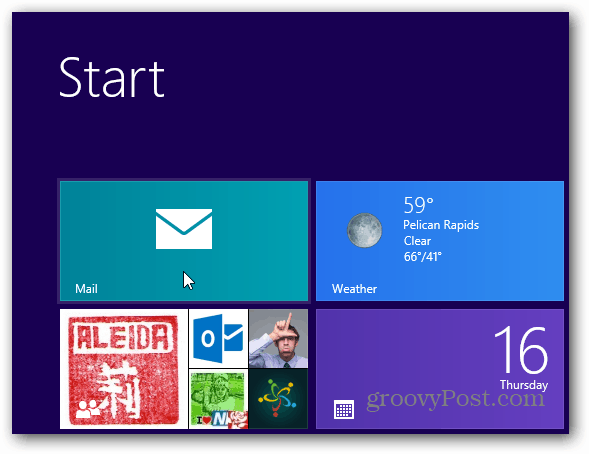 Paleiskite „Windows 8 Mail Client“