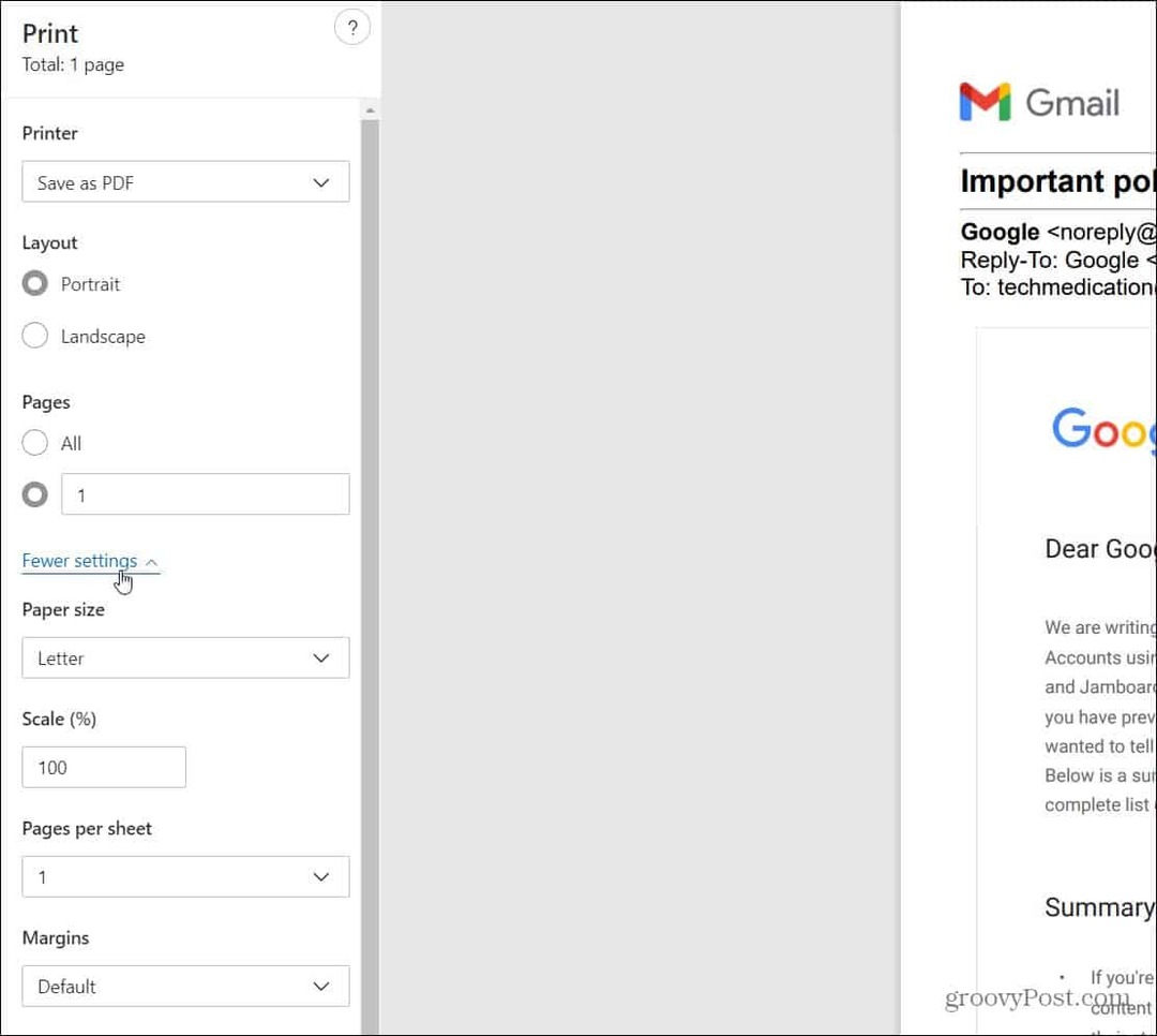 Kaip išsaugoti „Gmail“ pranešimą kaip PDF