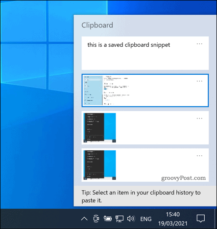 „Windows 10“ mainų srities skydelis