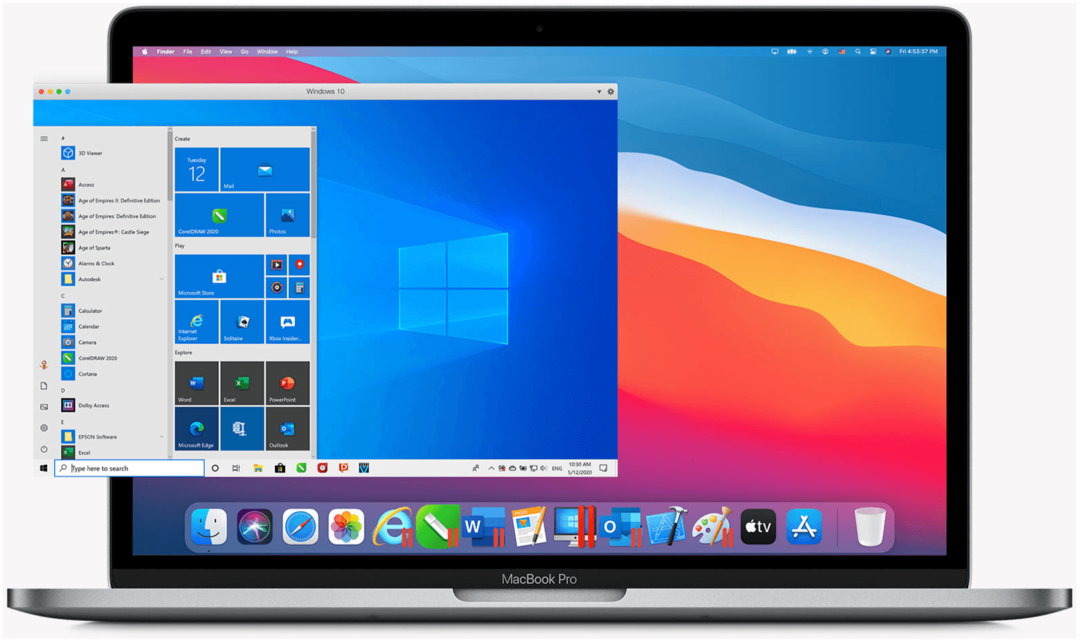 „Windows 10“ sistemoje „M1 Macs“ „Parallels Desktop 16 for Mac“