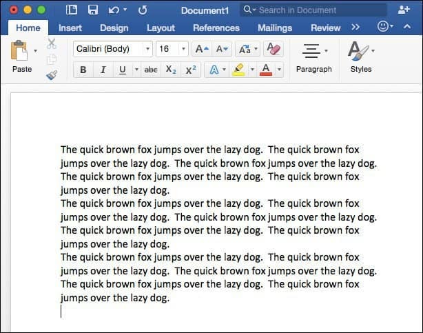 „Microsoft Word“, skirta „Mac 2016“, patarimas: generuokite atsitiktinį tekstą